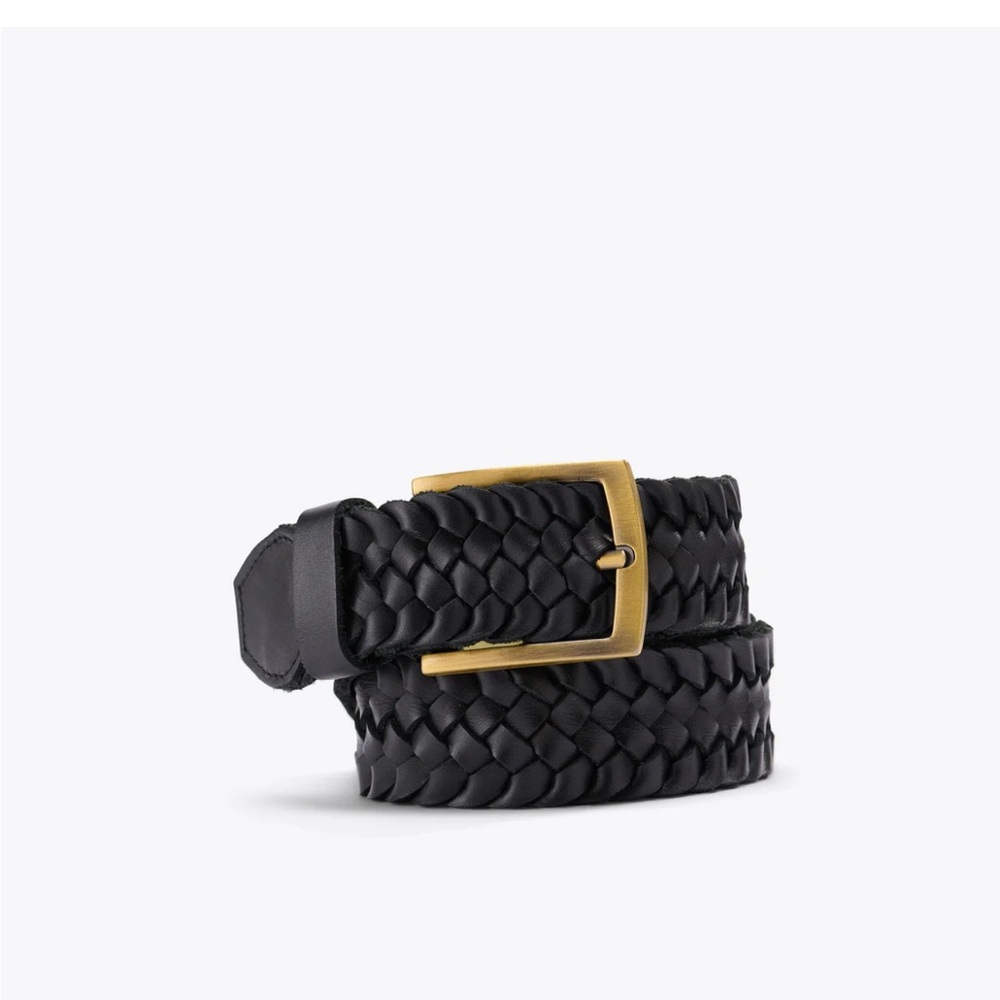 NEW Nisolo Men’s Teyo Woven Belt tobacco brown